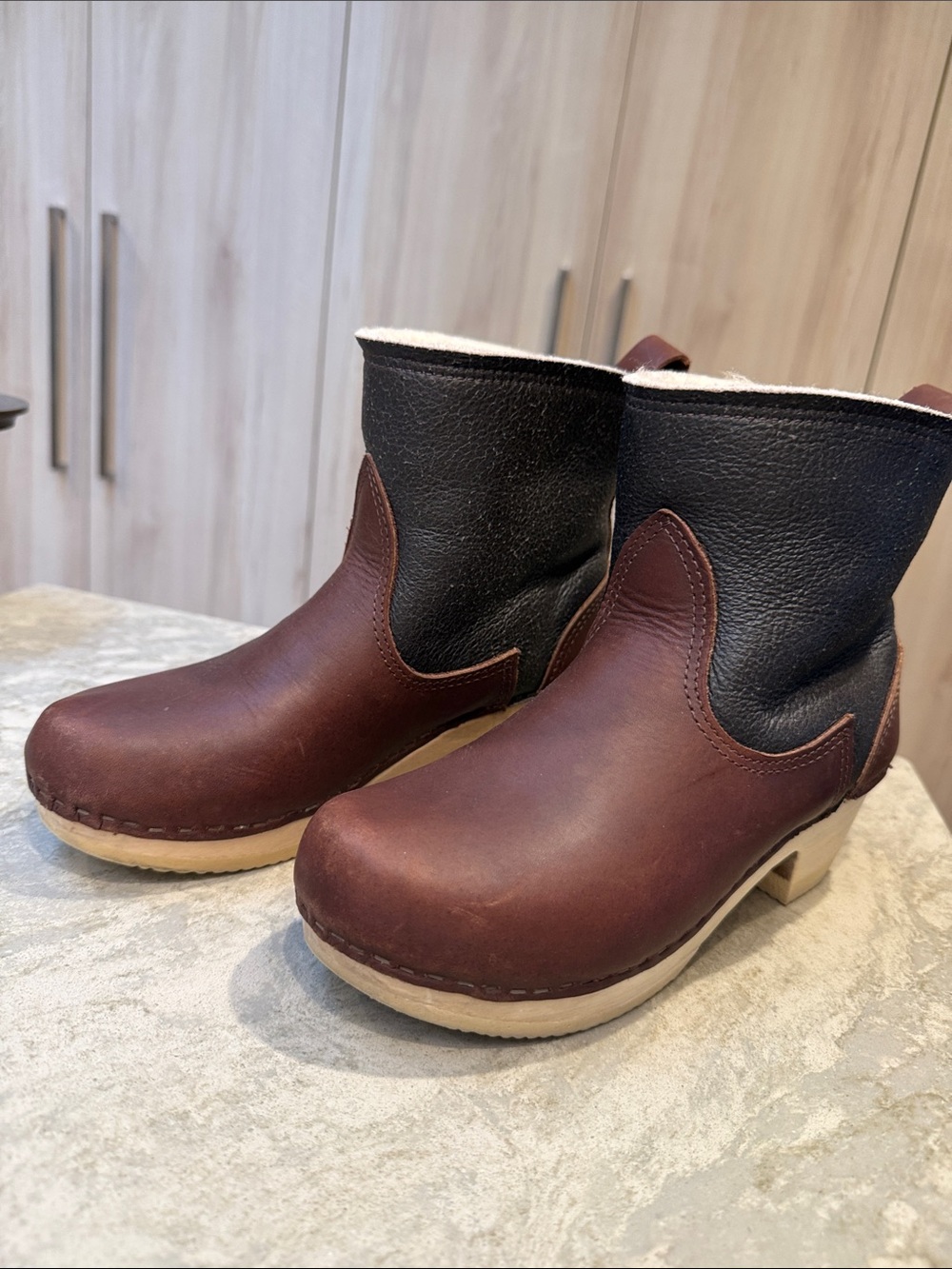 No.6 Store Shearling Clog heeled Boots EUC size 39